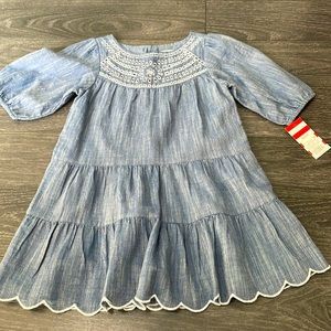 NWT Cat & Jack Chambray eyelet Dress